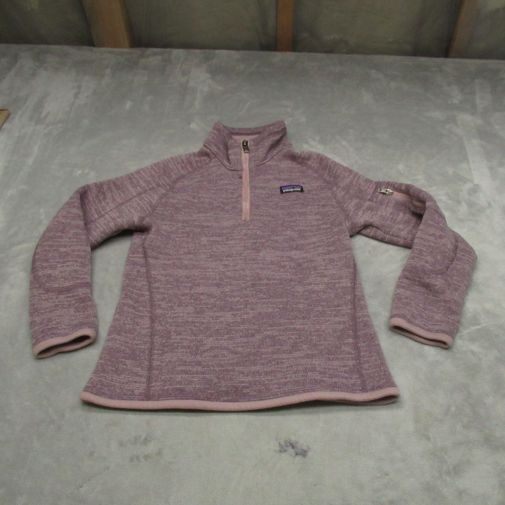 Patagonia Sweatshirt Kids Small 7-8 Pink Better Sweater 1/4 Zip Fleece Pullover